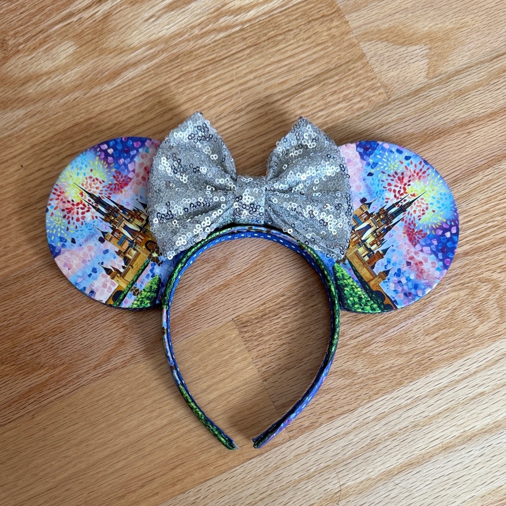 Handmade Sequin Bow Castle Ears Headband
